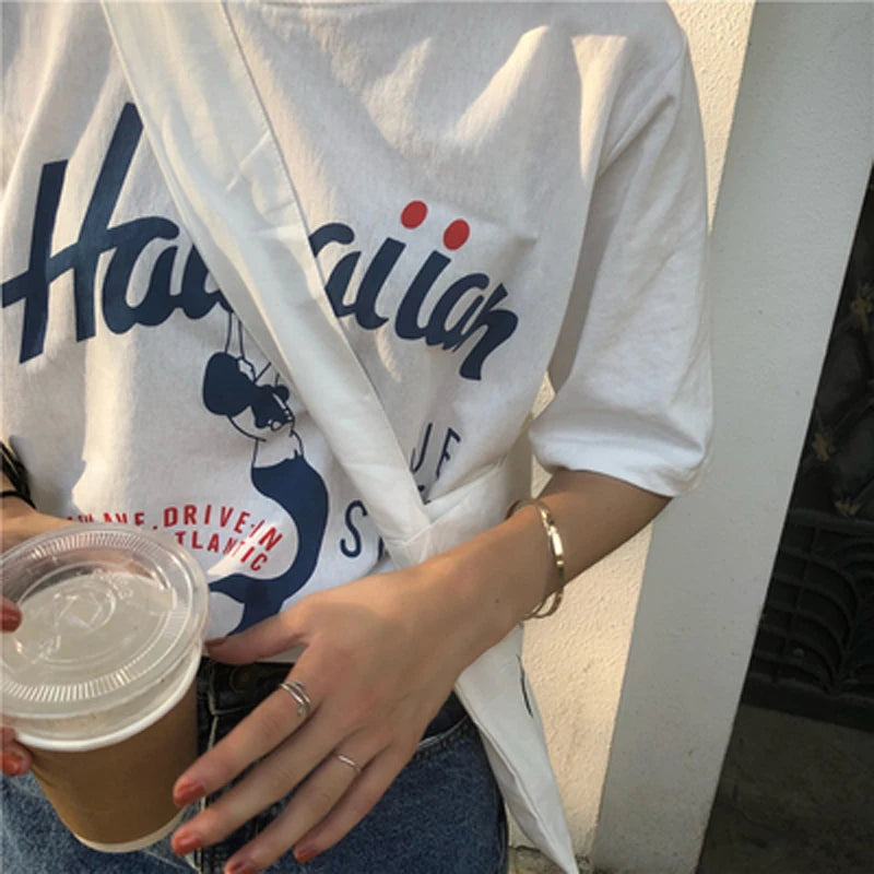 Hawaii Graphic Tee Women T-shirt Summer Loose Gift Top Shirts Printed Cartoon Holiday Couple Tshirts Harajuku