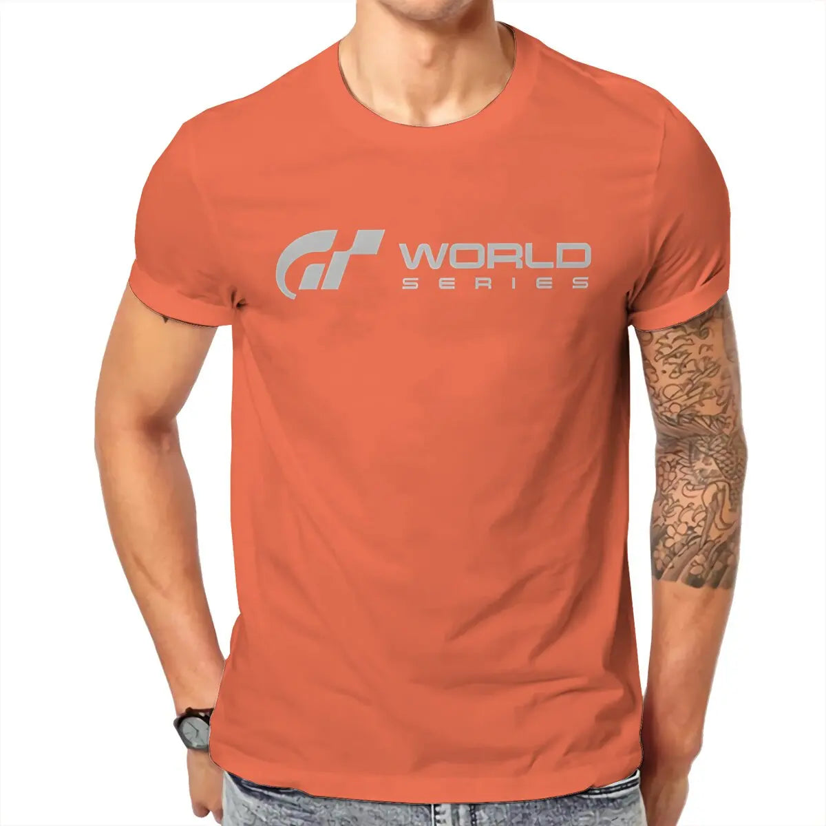 Gran Turismo World Series  Grey Tshirt Graphic Men Tops Vintage Summer Cotton Streetwear T Shirt