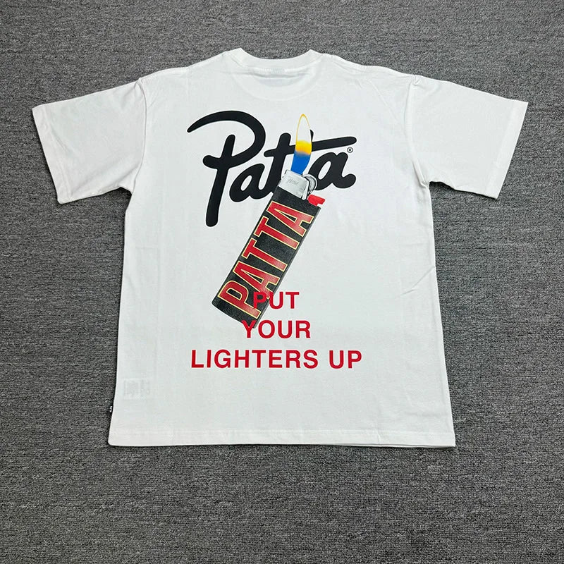2026 Summer Graphics Logo Print Patta T Shirts Tee High Quality Cotton Black White Loose Top Casual Couple T-Shirt For Men Women