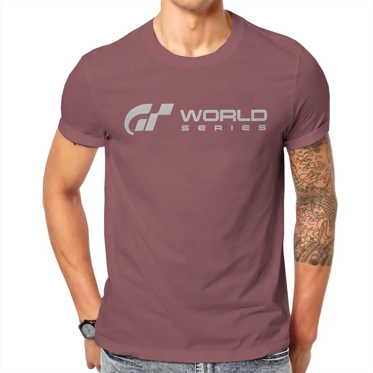 Gran Turismo World Series  Grey Tshirt Graphic Men Tops Vintage Summer Cotton Streetwear T Shirt