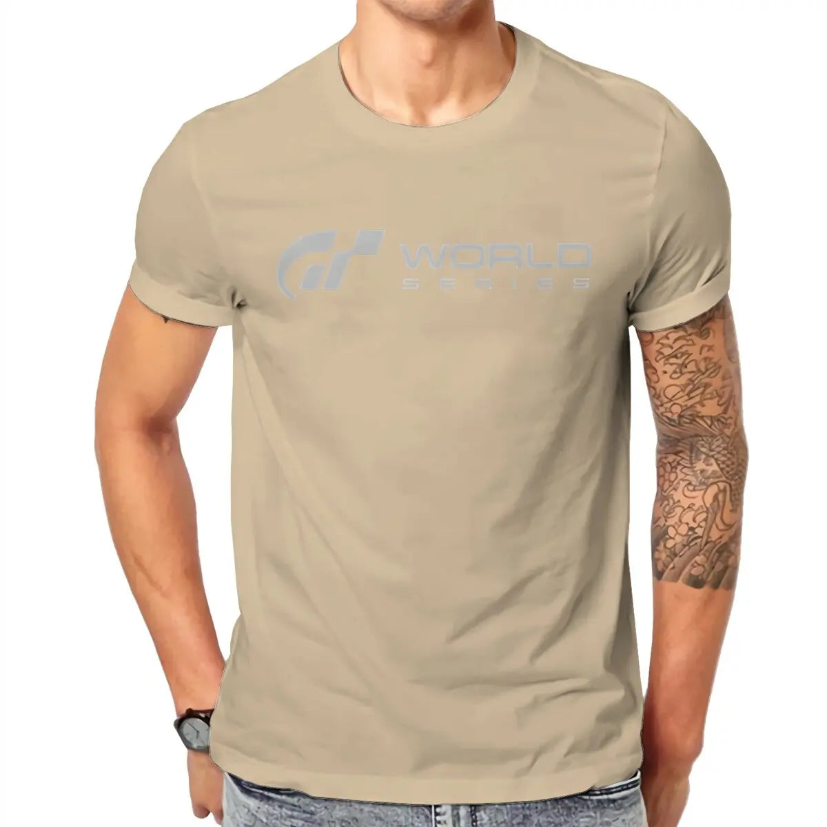 Gran Turismo World Series  Grey Tshirt Graphic Men Tops Vintage Summer Cotton Streetwear T Shirt