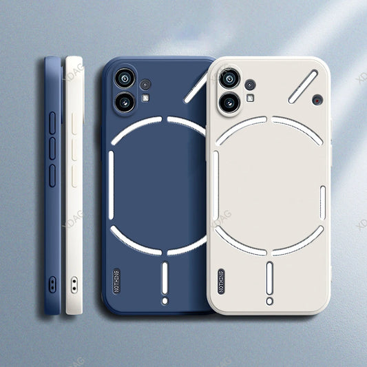 Lens Protection Phone Case for Nothing Phone (1) One 1 6.55" A063 Soft Plain Liquid Silicone Straight Edge Back Cover Candy Bags