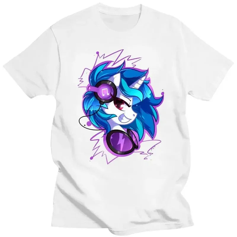 Retro Dj Headphones T Shirt Graphic Streetwear Short Sleeve O-Neck Harajuku Music Techno T-shirt Funny Men Clothing for Ladies