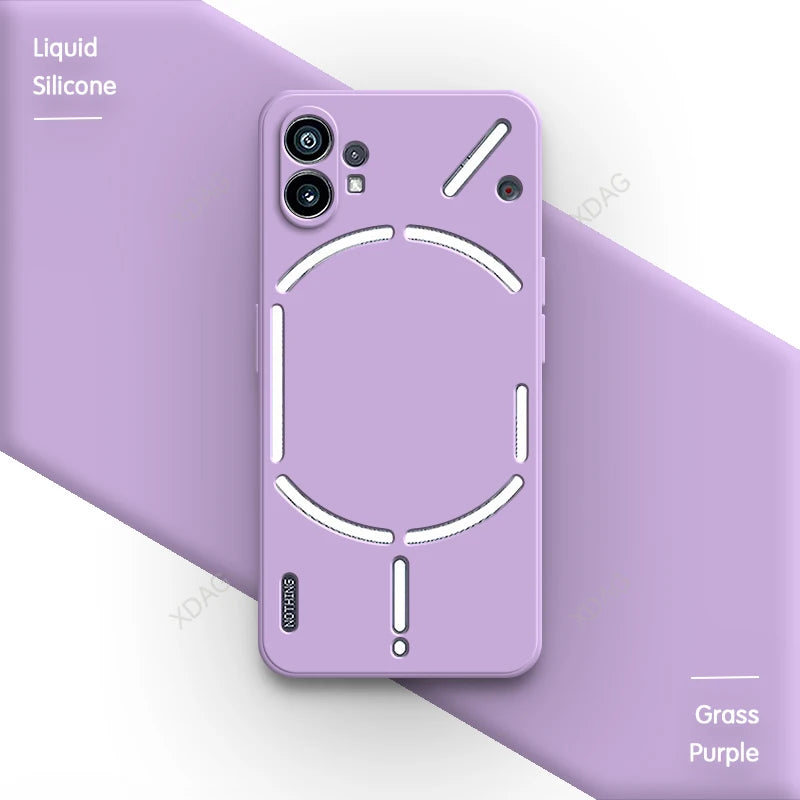 Lens Protection Phone Case for Nothing Phone (1) One 1 6.55" A063 Soft Plain Liquid Silicone Straight Edge Back Cover Candy Bags
