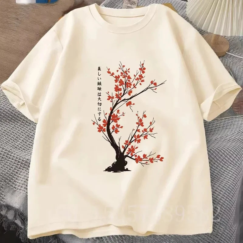 Cherry Graphic Print T Shirts Men'S Cotton T-Shirt  Casual Short-Sleeve Tee Tops Tshirts Summer Clothing