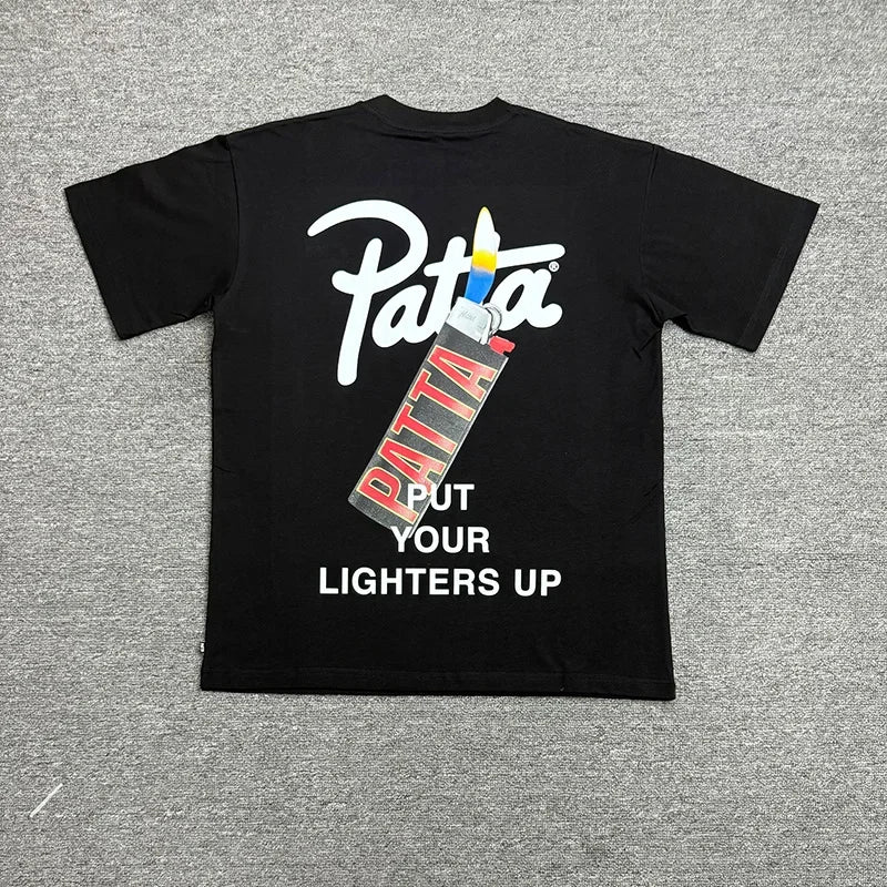 2026 Summer Graphics Logo Print Patta T Shirts Tee High Quality Cotton Black White Loose Top Casual Couple T-Shirt For Men Women