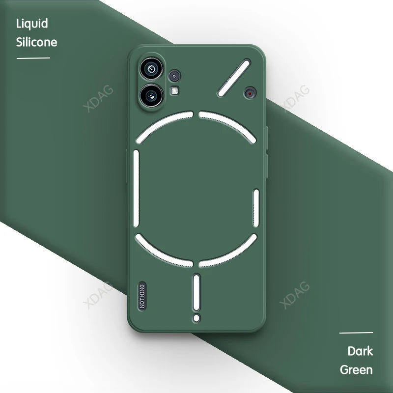 Lens Protection Phone Case for Nothing Phone (1) One 1 6.55" A063 Soft Plain Liquid Silicone Straight Edge Back Cover Candy Bags