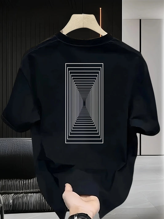 Men's Graphic Pattern Printed T-shirt, Pure Cotton for Both Men and Women, Short-sleeved, Casual, Loose and Versatile Style