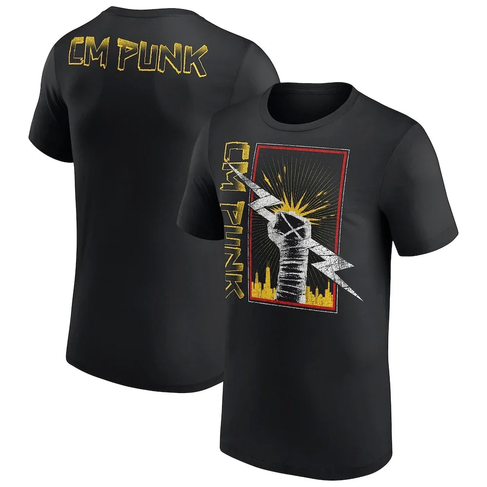 Men Graphic T Shirt Wrestling Style Short Sleeve Streetwear Casual Gym Fitness Tee Printed Summer Sports Top