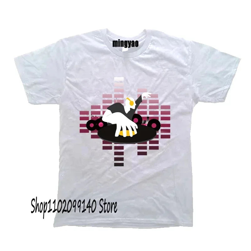 Retro Dj Headphones T Shirt Graphic Streetwear Short Sleeve O-Neck Harajuku Music Techno T-shirt Funny Men Clothing for Ladies