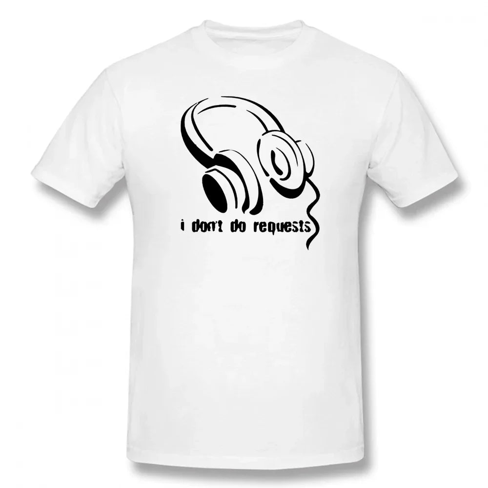 Retro Dj Headphones T Shirt Graphic Streetwear Short Sleeve O-Neck Harajuku Music Techno T-shirt Funny Men Clothing for Ladies