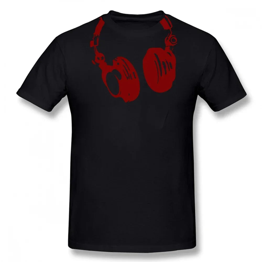 Retro Dj Headphones T Shirt Graphic Streetwear Short Sleeve O-Neck Harajuku Music Techno T-shirt Funny Men Clothing for Ladies