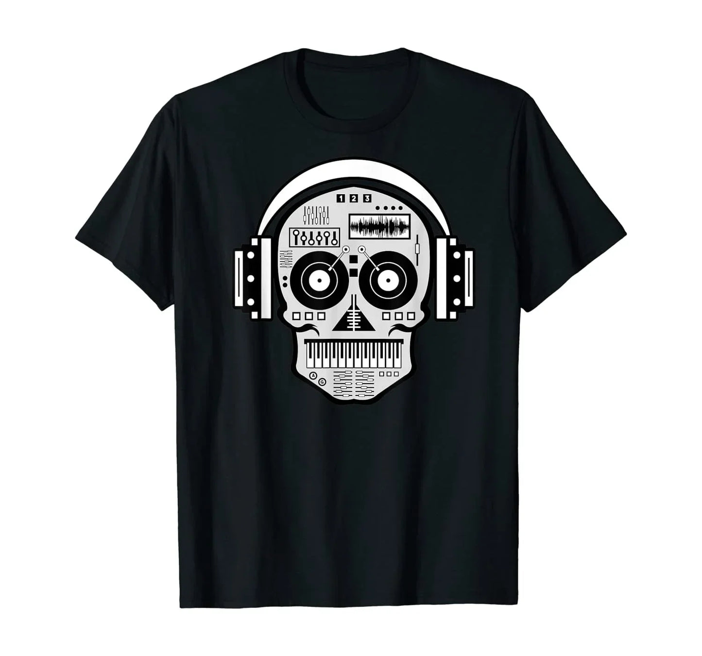 Retro Dj Headphones T Shirt Graphic Streetwear Short Sleeve O-Neck Harajuku Music Techno T-shirt Funny Men Clothing for Ladies