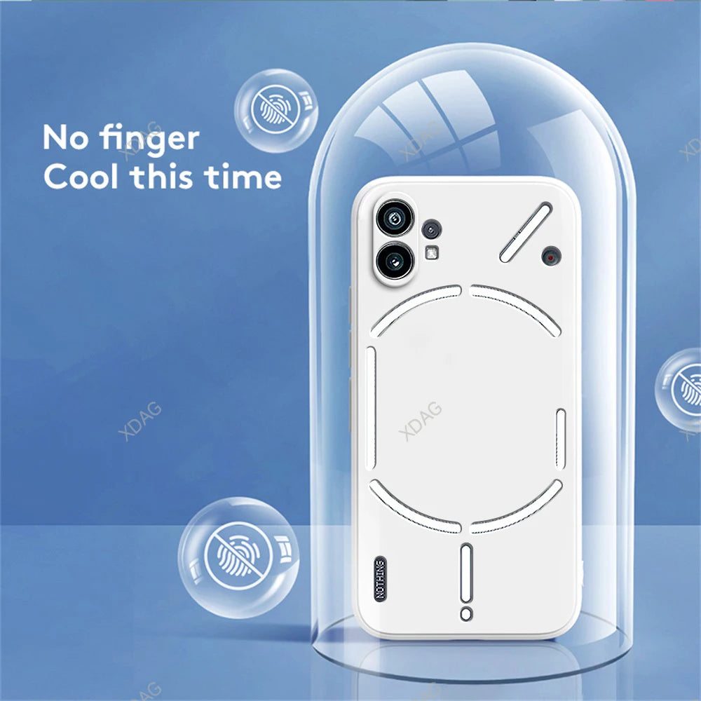 Lens Protection Phone Case for Nothing Phone (1) One 1 6.55" A063 Soft Plain Liquid Silicone Straight Edge Back Cover Candy Bags