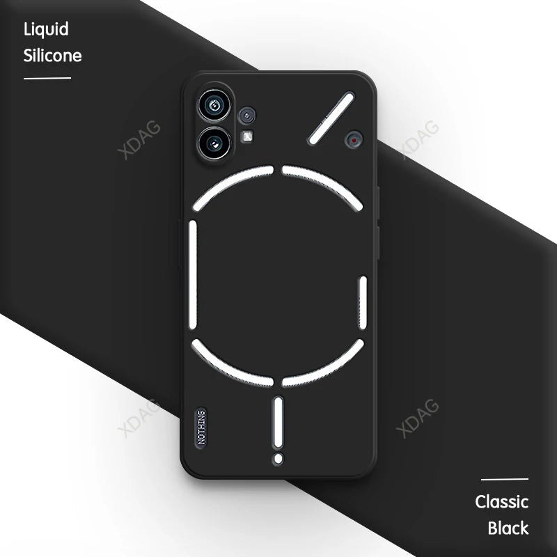 Lens Protection Phone Case for Nothing Phone (1) One 1 6.55" A063 Soft Plain Liquid Silicone Straight Edge Back Cover Candy Bags