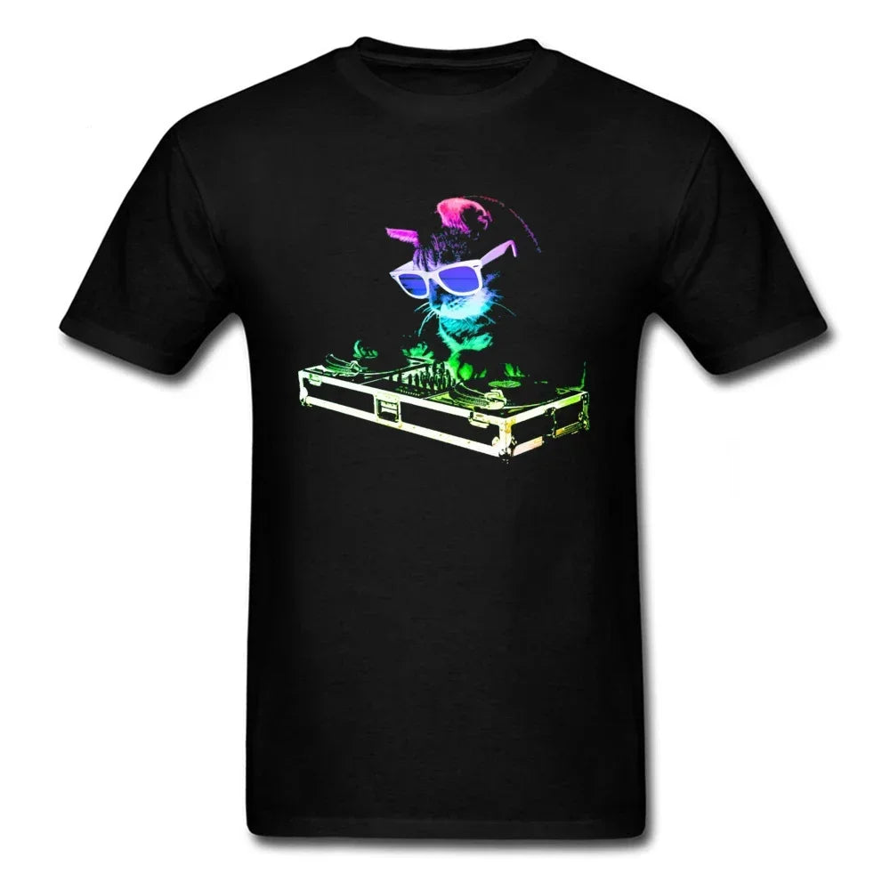 Retro Dj Headphones T Shirt Graphic Streetwear Short Sleeve O-Neck Harajuku Music Techno T-shirt Funny Men Clothing for Ladies