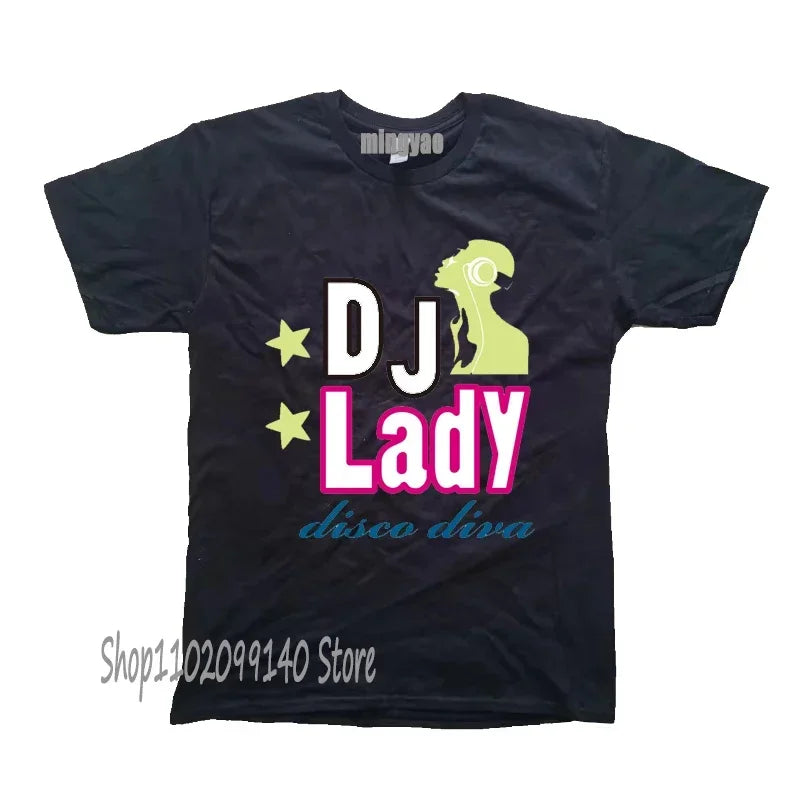 Retro Dj Headphones T Shirt Graphic Streetwear Short Sleeve O-Neck Harajuku Music Techno T-shirt Funny Men Clothing for Ladies