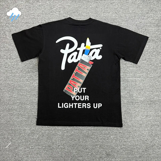 2026 Summer Graphics Logo Print Patta T Shirts Tee High Quality Cotton Black White Loose Top Casual Couple T-Shirt For Men Women