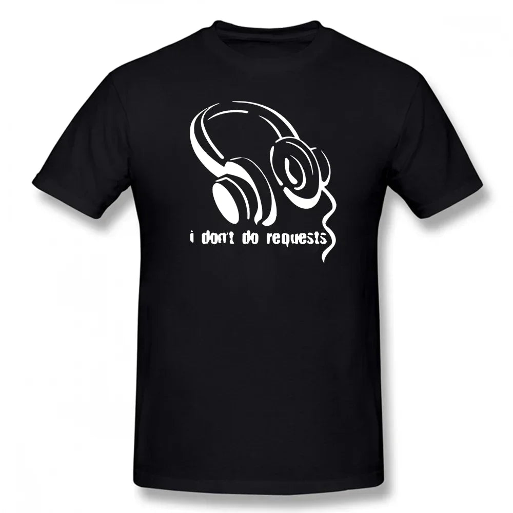 Retro Dj Headphones T Shirt Graphic Streetwear Short Sleeve O-Neck Harajuku Music Techno T-shirt Funny Men Clothing for Ladies