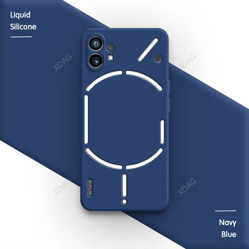 Lens Protection Phone Case for Nothing Phone (1) One 1 6.55" A063 Soft Plain Liquid Silicone Straight Edge Back Cover Candy Bags
